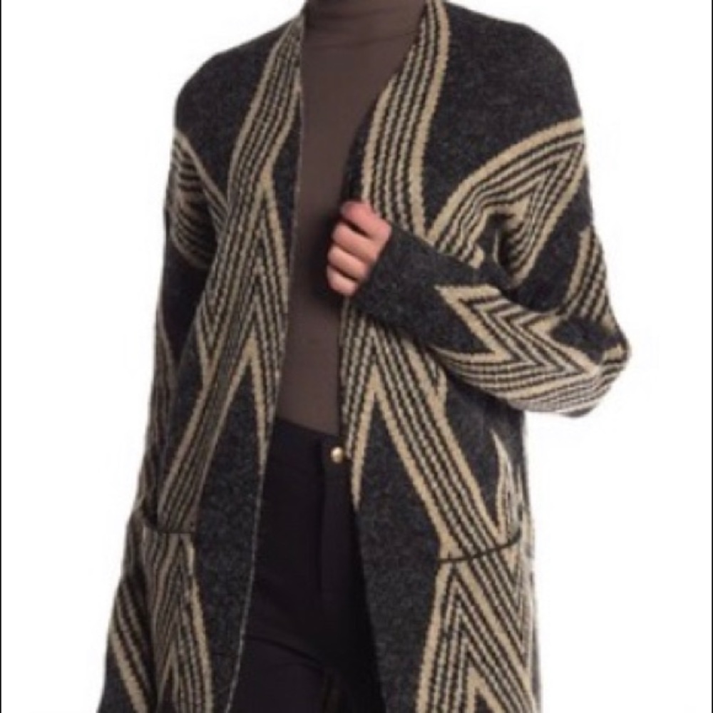 Geometric long Sleeve Cardigan